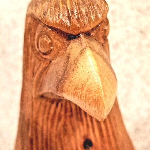 Vintage Bald Eagle Hand Carved Wood Sculpture Statue Figurine American Folk Art - Picture 9 of 10